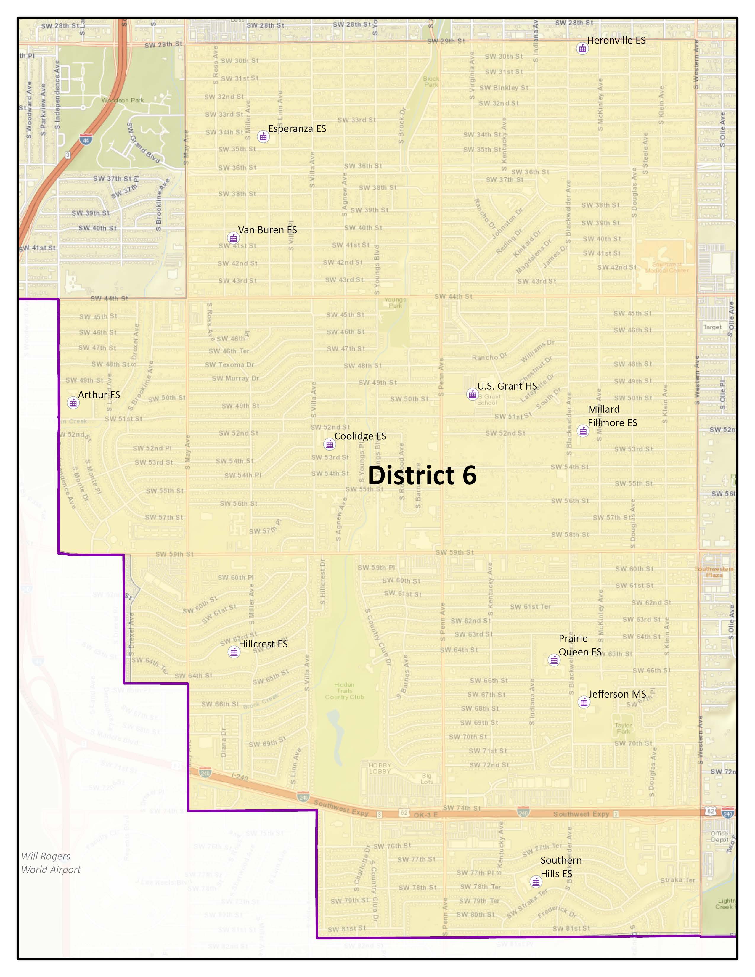 Map of OKCPS BOE Election District 6